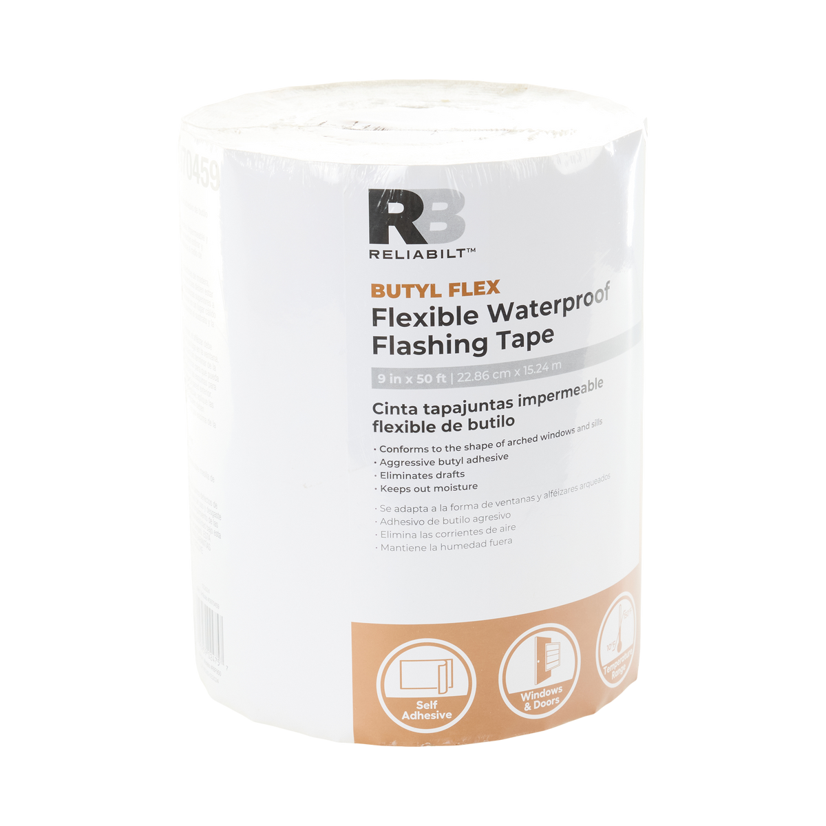 RELIABILT Butyl Flex 9-in x 50-ft White Self-Adhesive Butyl Rubber Waterproof Flashing Tape Roll