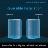 DreamLine Enigma-X 32 1/2 in. D x 48 3/8 in. W x 76 in. H Frameless Corner Sliding Shower Enclosure, Brushed Stainless Steel