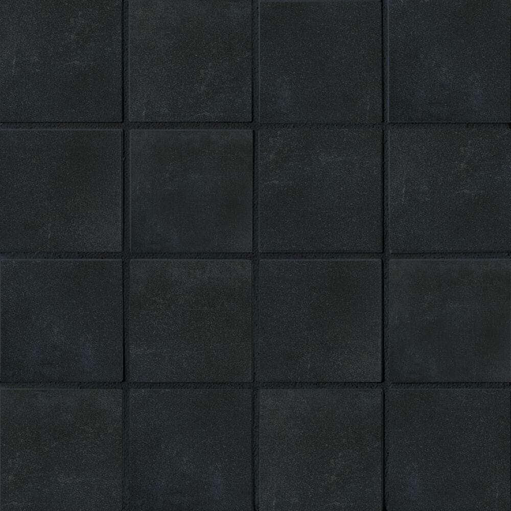 PIXL By Crossville Solenza Nero 3-in x 3-in Matte Porcelain Cement look Mosaic Floor and Wall Tile product image