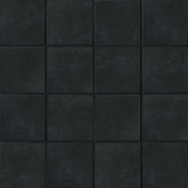 PIXL By Crossville Solenza Nero 3-in x 3-in Matte Porcelain Cement look Mosaic Floor and Wall Tile product image