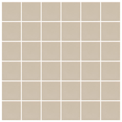 American Olean Unglazed Porcelain Mosaics 12-Pack Vanilla Cream 12-in x 24-in Unglazed Porcelain Uniform Squares Mosaic Floor and Wall Tile - Super Arbor