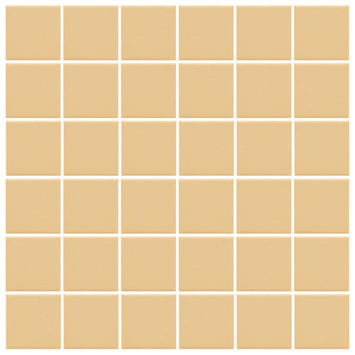 American Olean Unglazed Porcelain Mosaics 12-Pack Vanilla Cream 12-in x 24-in Unglazed Porcelain Uniform Squares Mosaic Floor and Wall Tile - Super Arbor