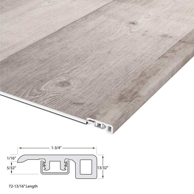 CALI Aqua Tough Gray Ash 0.35-in T x 1.73-in W x 72.83-in L Vinyl Threshold