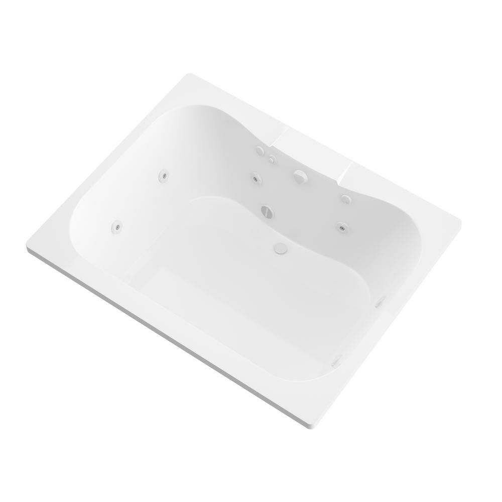 Rhode 5 ft. Rectangular Drop-in Whirlpool Bathtub in White - Super Arbor