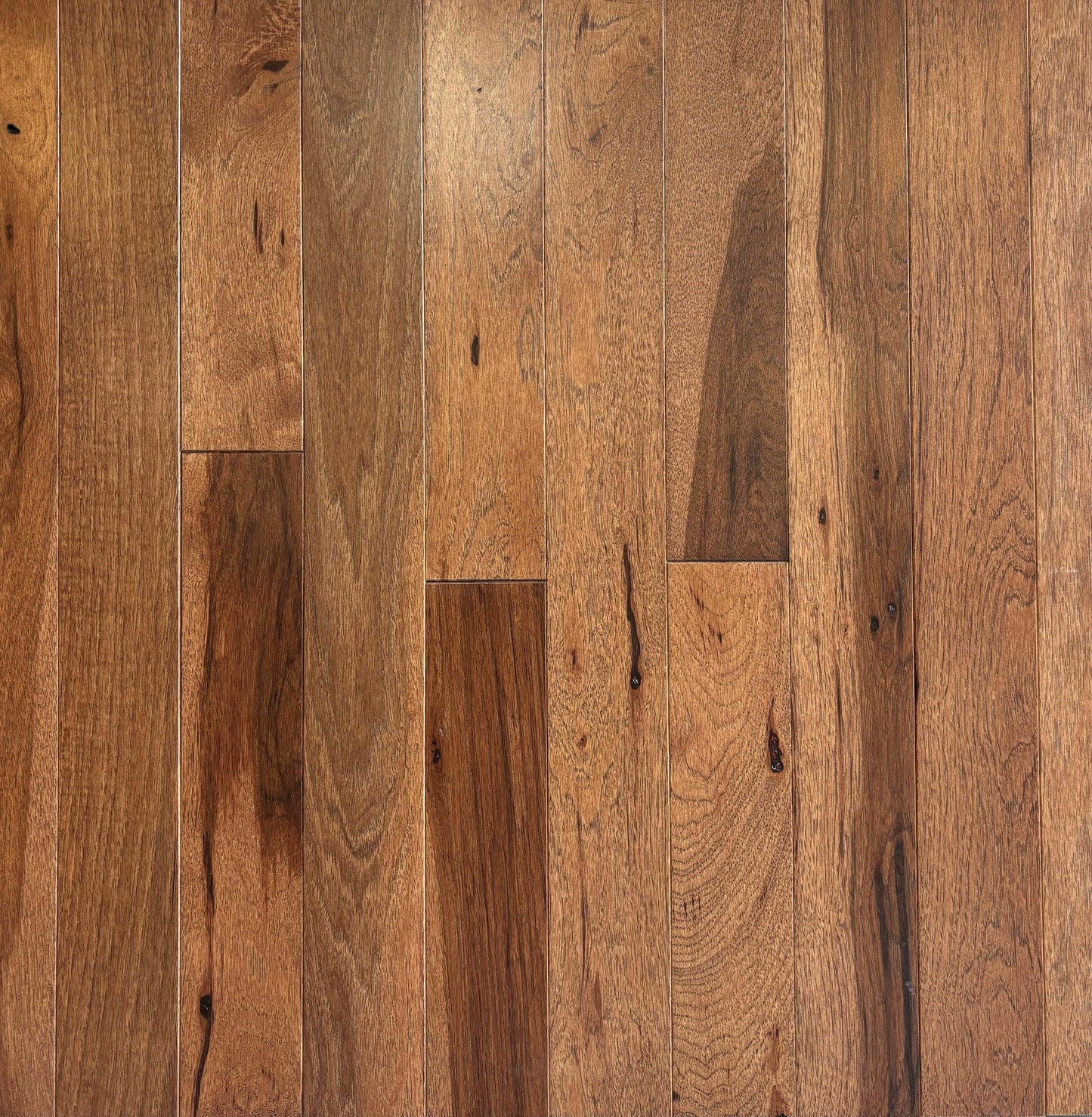 allen + roth Hickory Saddle Character hardwood flooring — primary plank view
