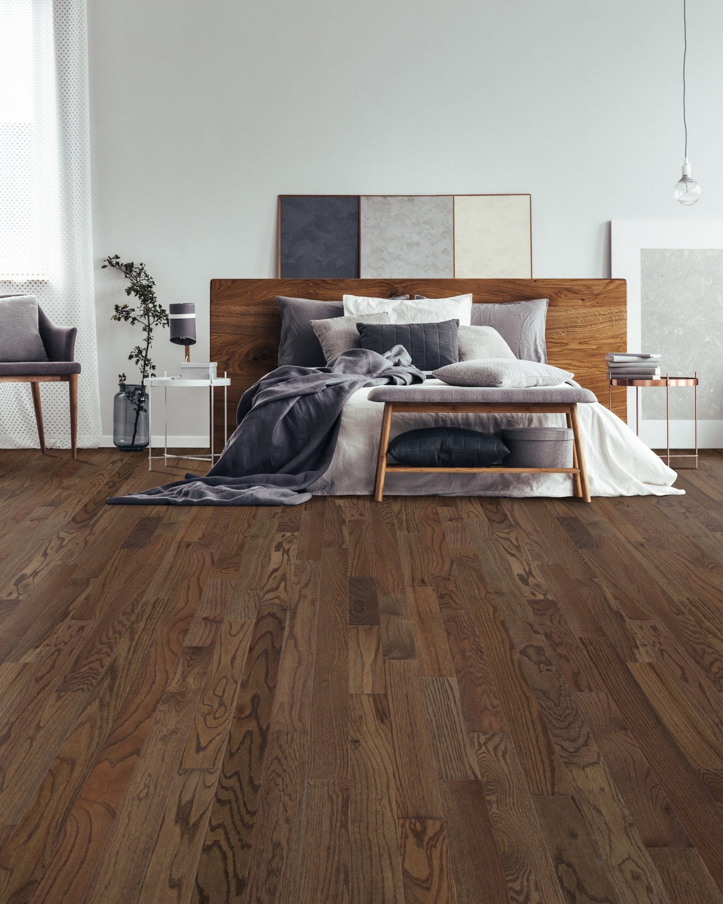 Beasley Red oak Riverbed hardwood flooring — installed room view