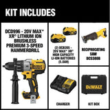20-Volt MAX XR Cordless Premium Brushless Hammer Drill w/ Bonus 20-Volt MAX Cordless Reciprocating Saw (Tool-Only) - Super Arbor