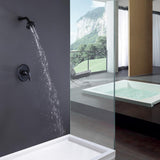 3-Spray Patterns 3.89 in. Wall Mount Fixed Shower Head Set in Matte Black - Super Arbor