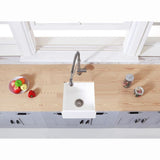 Undermount Solid Surface White Stone Square 15 in. Single Basin Bar/Prep Sink in Matte White