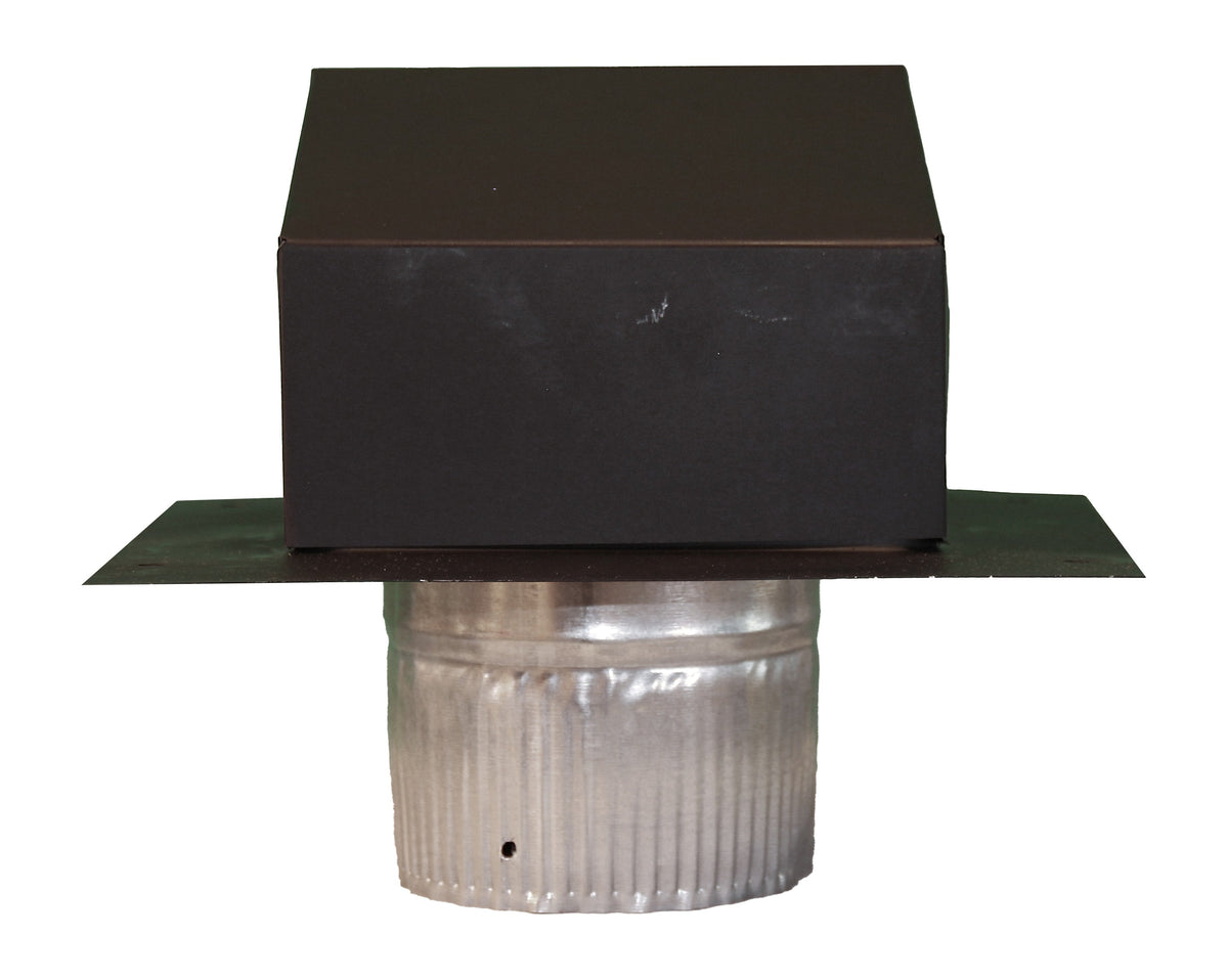 Air Vent 4-in x 10.5-in Galvanized Steel Roof Cap Vent and Pipe Flashing, Black