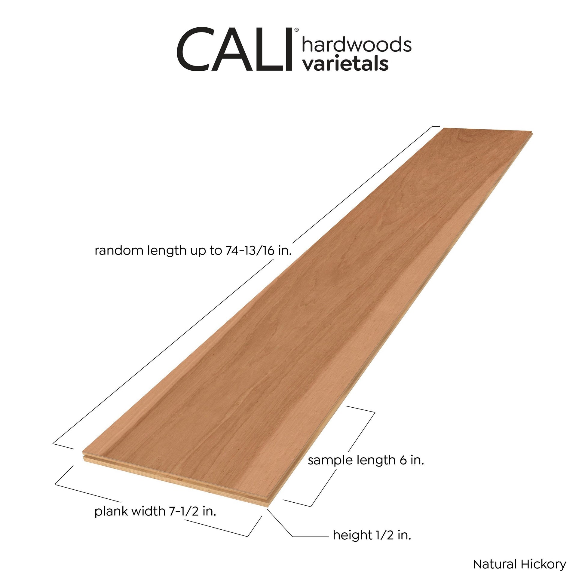 CALI Hickory Natural Hickory hardwood flooring — detail view