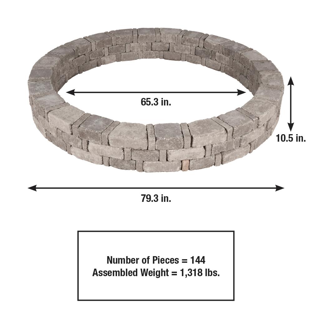 Pavestone Rumblestone 79.3 in. x 10.5 in. Concrete Tree Ring Kit in Greystone