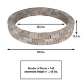 Pavestone Rumblestone 79.3 in. x 10.5 in. Concrete Tree Ring Kit in Greystone