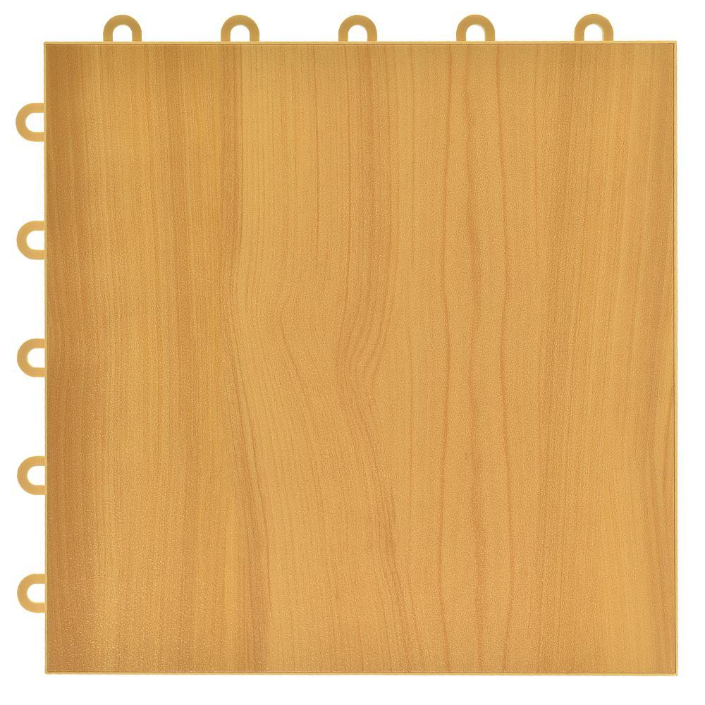 Greatmats Max Tile 12 in. x 12 in. x 5/8 in. Light Oak Vinyl Interlocking Raised Modular Floor Tile (Case of 26)