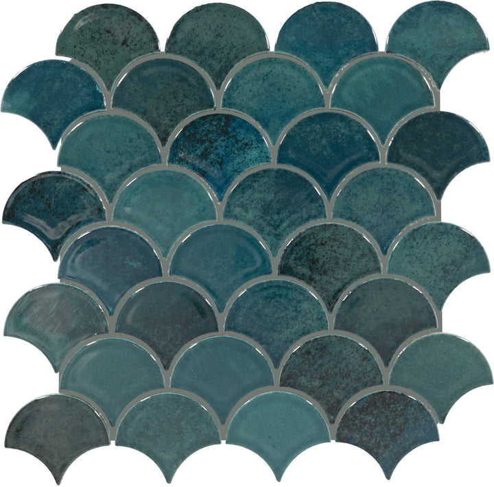 Daltile Miramo Horizon 12-in x 13-in Glossy Ceramic Handcrafted look Oval Mosaic Wall Tile product image