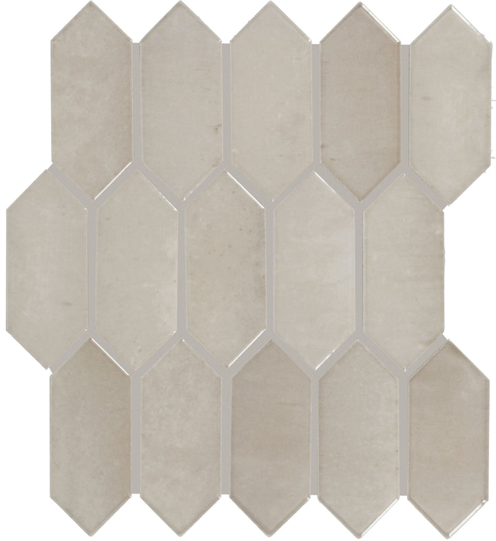 Daltile Miramo Sand 11-in x 12-in Glossy Ceramic Handcrafted look Picket Mosaic Wall Tile product image