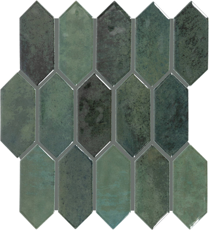 Daltile Miramo Reef 11-in x 12-in Glossy Ceramic Handcrafted look Picket Mosaic Wall Tile product image