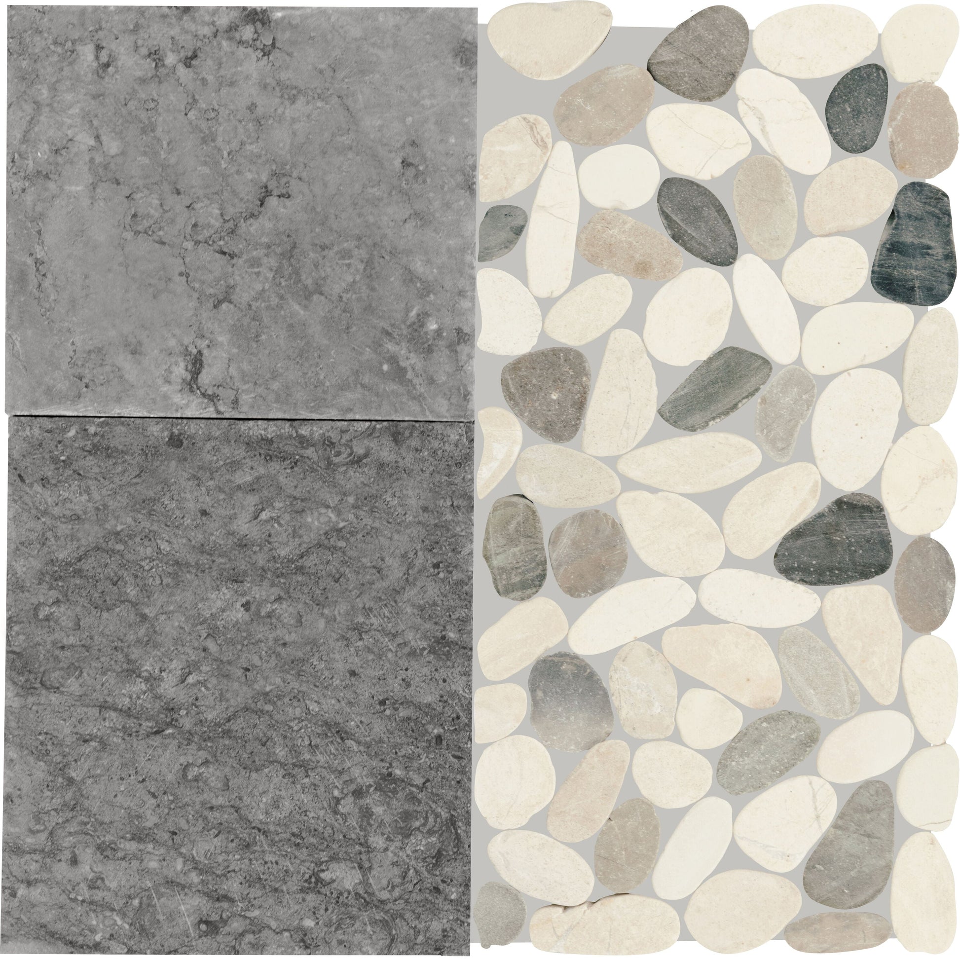 Daltile Pebble Oasis Coal 12-in x 12-in Honed Natural stone Mixed Pebble Mosaic Floor and Wall Tile product image