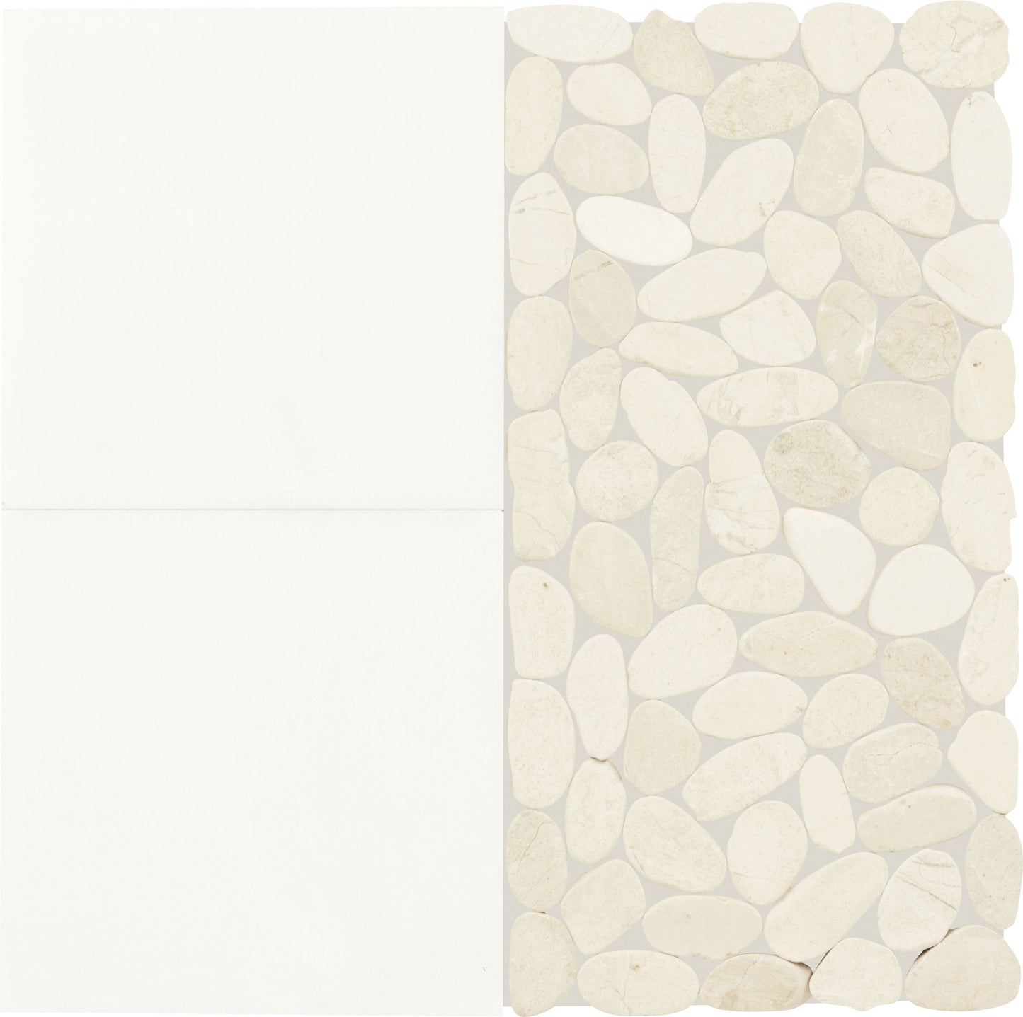 Daltile Pebble Oasis Icicle 12-in x 12-in Honed Natural stone Mixed Pebble Mosaic Floor and Wall Tile product image