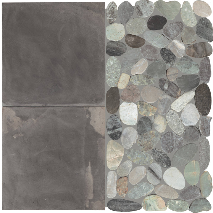 Daltile Pebble Oasis Coastal 12-in x 12-in Honed Natural stone Mixed Pebble Mosaic Floor and Wall Tile product image