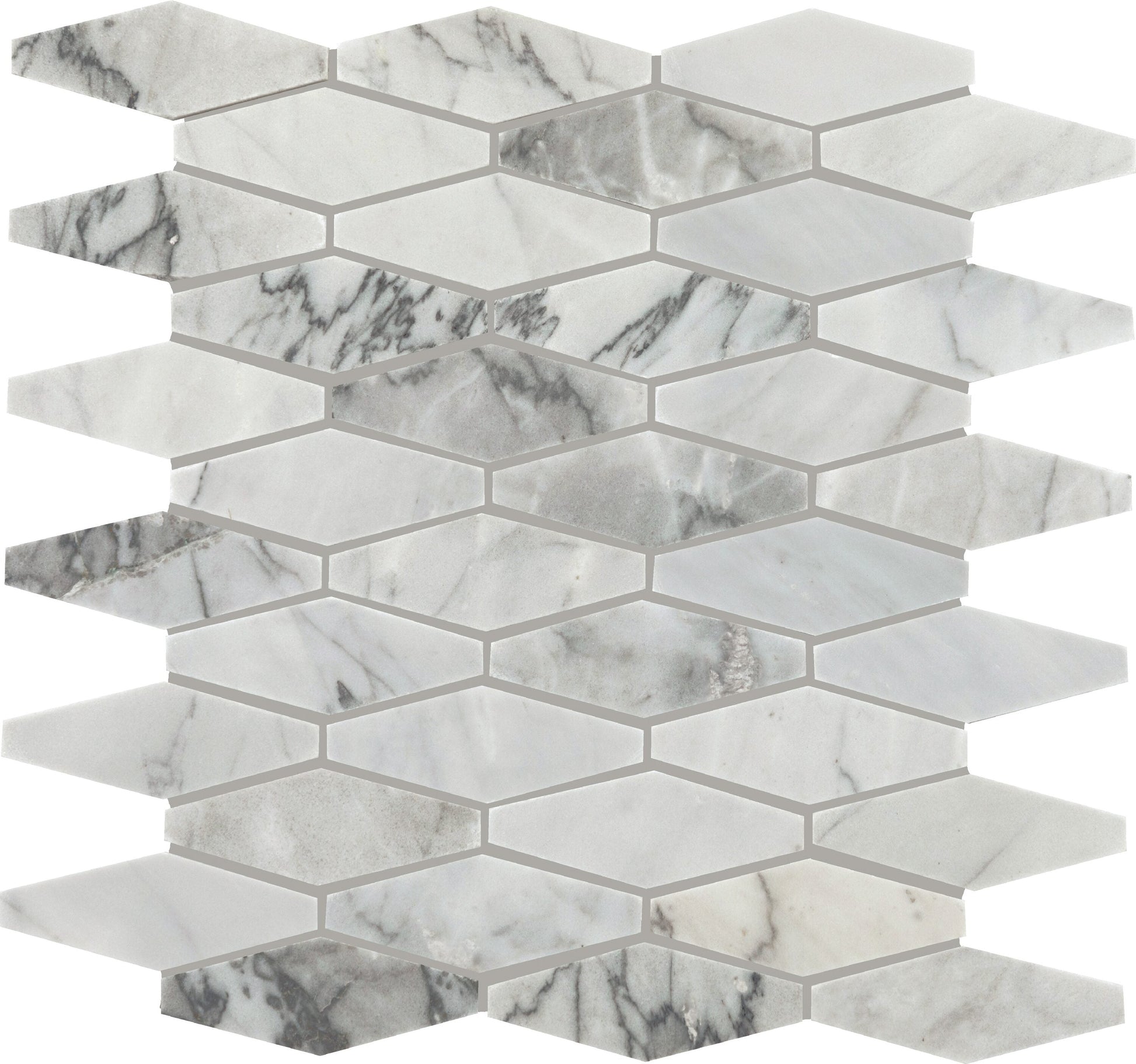 Daltile Sublimity Cirrus Storm 11-in x 12-in Honed Natural stone Mixed Marble look Hexagon Mosaic Floor and Wall Tile product image