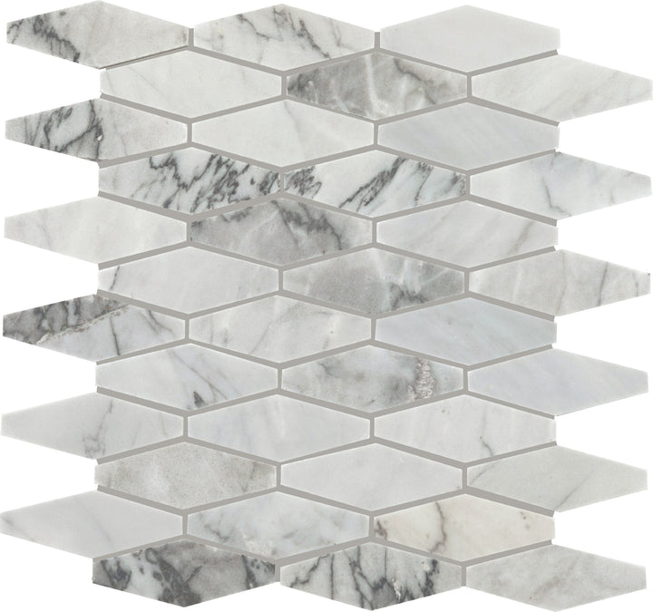 Daltile Sublimity Cirrus Storm 11-in x 12-in Honed Natural stone Mixed Marble look Hexagon Mosaic Floor and Wall Tile product image