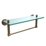 Dottingham 16 in. L  x 5 in. H  x 5 in. W  Clear Glass Vanity Bathroom Shelf with Towel Bar in Matte Black - Super Arbor