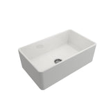 Farmhouse Apron-Front Fireclay 30 in. Single Bowl Kitchen Sink in White with Grid