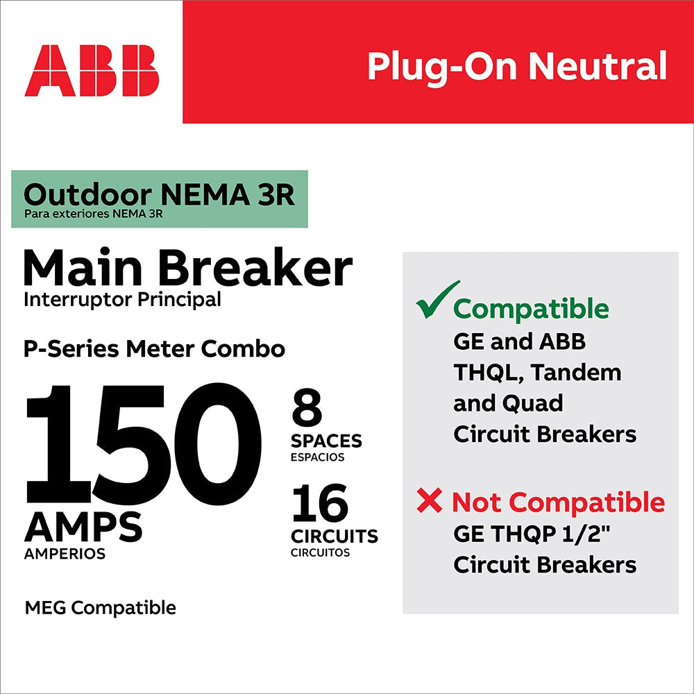ABB ReliaHome 150-Amp 8-space load center - interior view