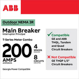 ABB ReliaHome 200-Amp 4-space load center - interior view
