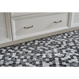 MSI Henley Hexagon 12 in. x 12 in. x 10 mm Textured Marble Mesh-Mounted Mosaic Tile (10 sq. ft. / case)
