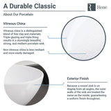 Porcelain Vessel Sink in White with 7007 Faucet and Pop-Up Drain in Brushed Nickel - Super Arbor