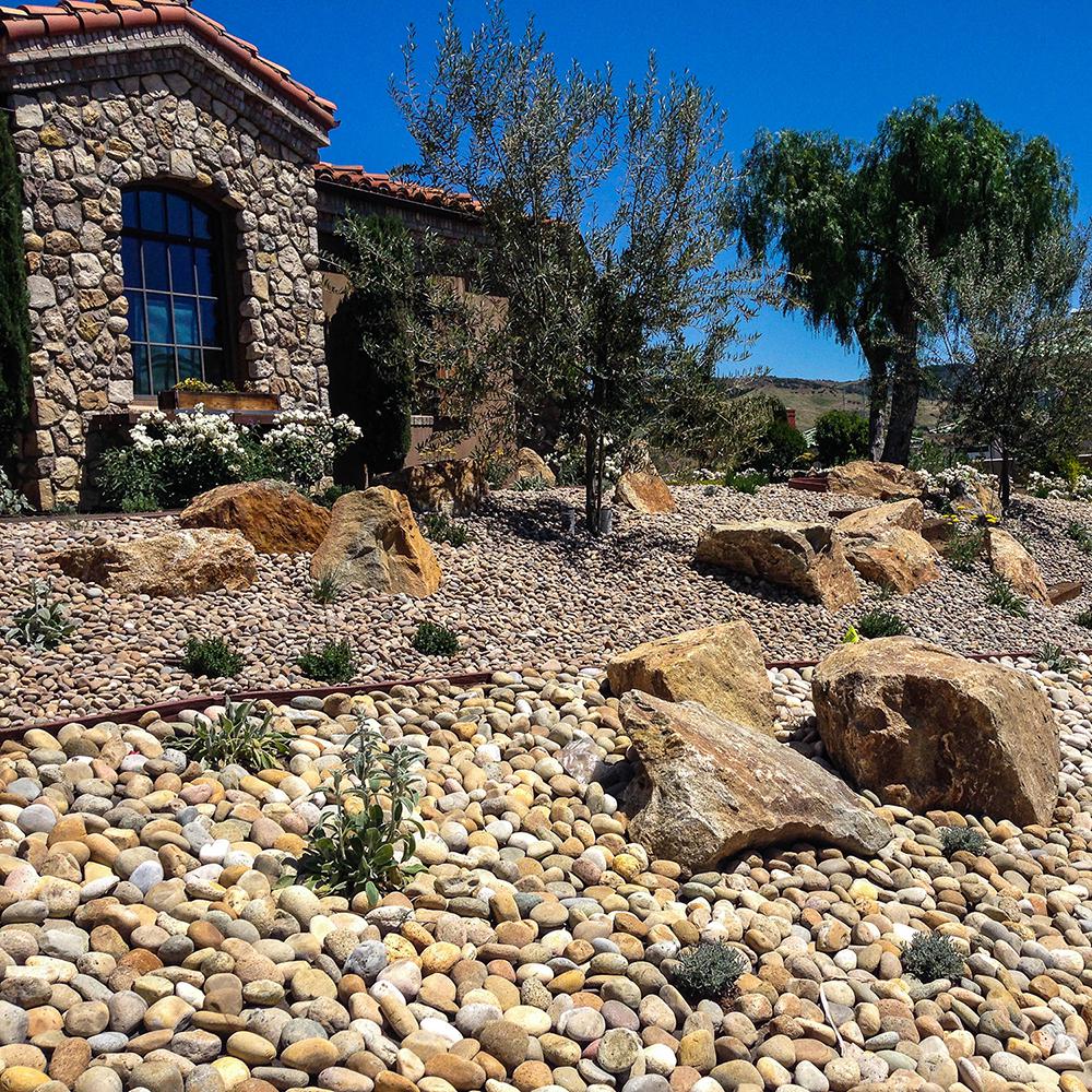 Southwest Boulder & Stone 1.17 cu. ft. 1/2 in. to 1 in. Buff Mexican Beach Pebble Smooth Round Rock for Gardens, Landscapes and Ponds - Super Arbor