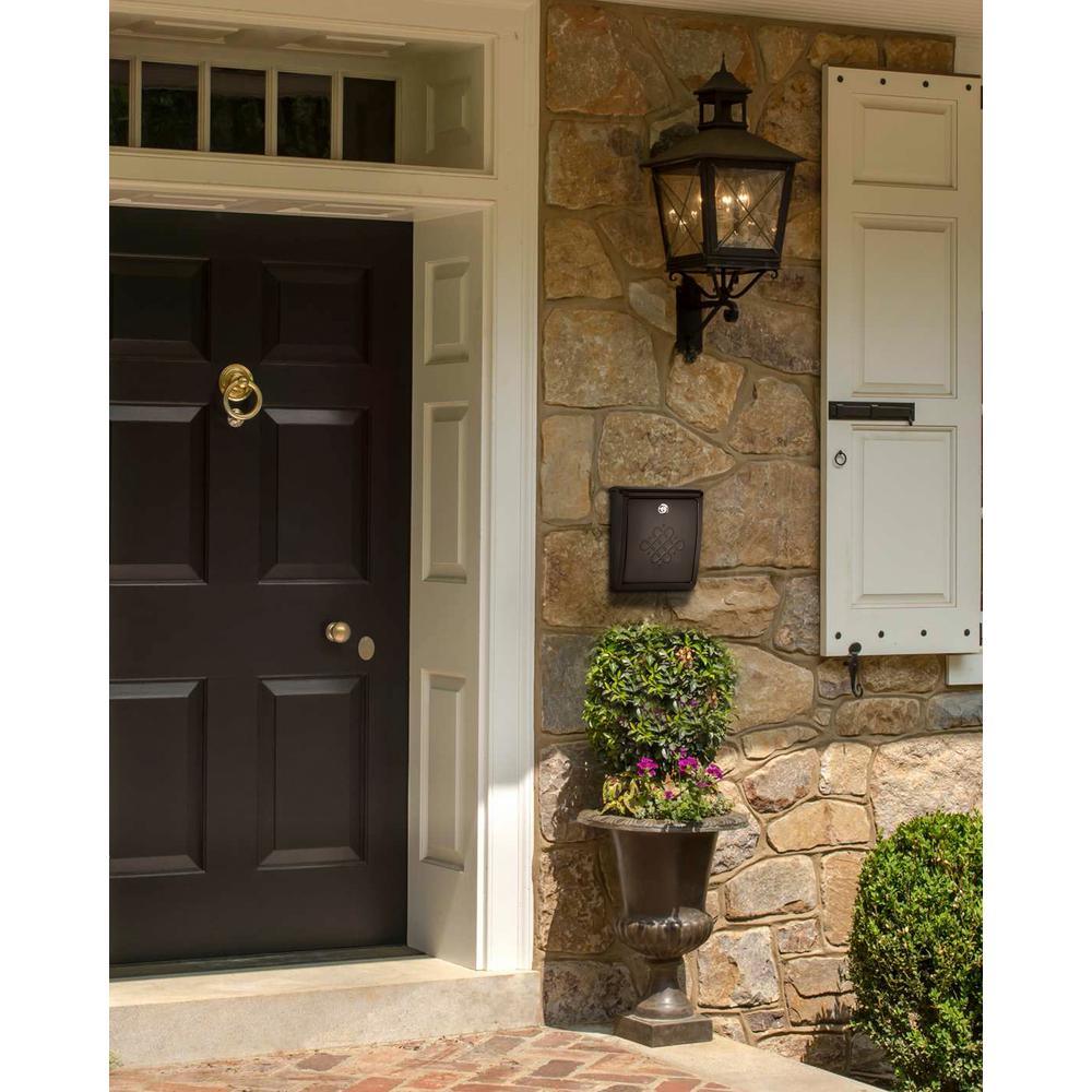 Bordeaux Locking Rubbed Bronze Wall Mount Mailbox - Super Arbor