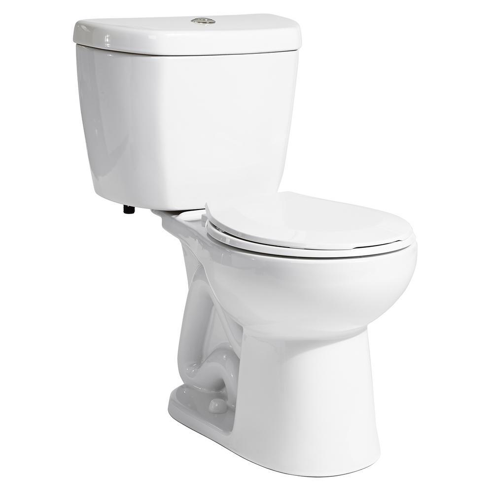 2-Piece Stealth 0.8 GPF Ultra-High-Efficiency Single Flush Elongated Toilet in White, Seat Included (3-Pack) - Super Arbor