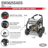 Simpson SuperPro Roll-Cage 3600 PSI at 2.5 GPM Simpson GB210 Cold Water Gas Pressure Washer