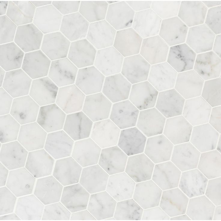MSI Carrara White Hexagon 11.75 in. x 12 in. x 8mm Honed Marble Mesh-Mounted Mosaic Tile (9.8 sq. ft./case)