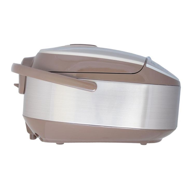 8-Cup Beige Rice Cooker with Steam Basket and Built-In Timer