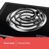 6 in. Single Burner Black with Temperature Control Hot Plate