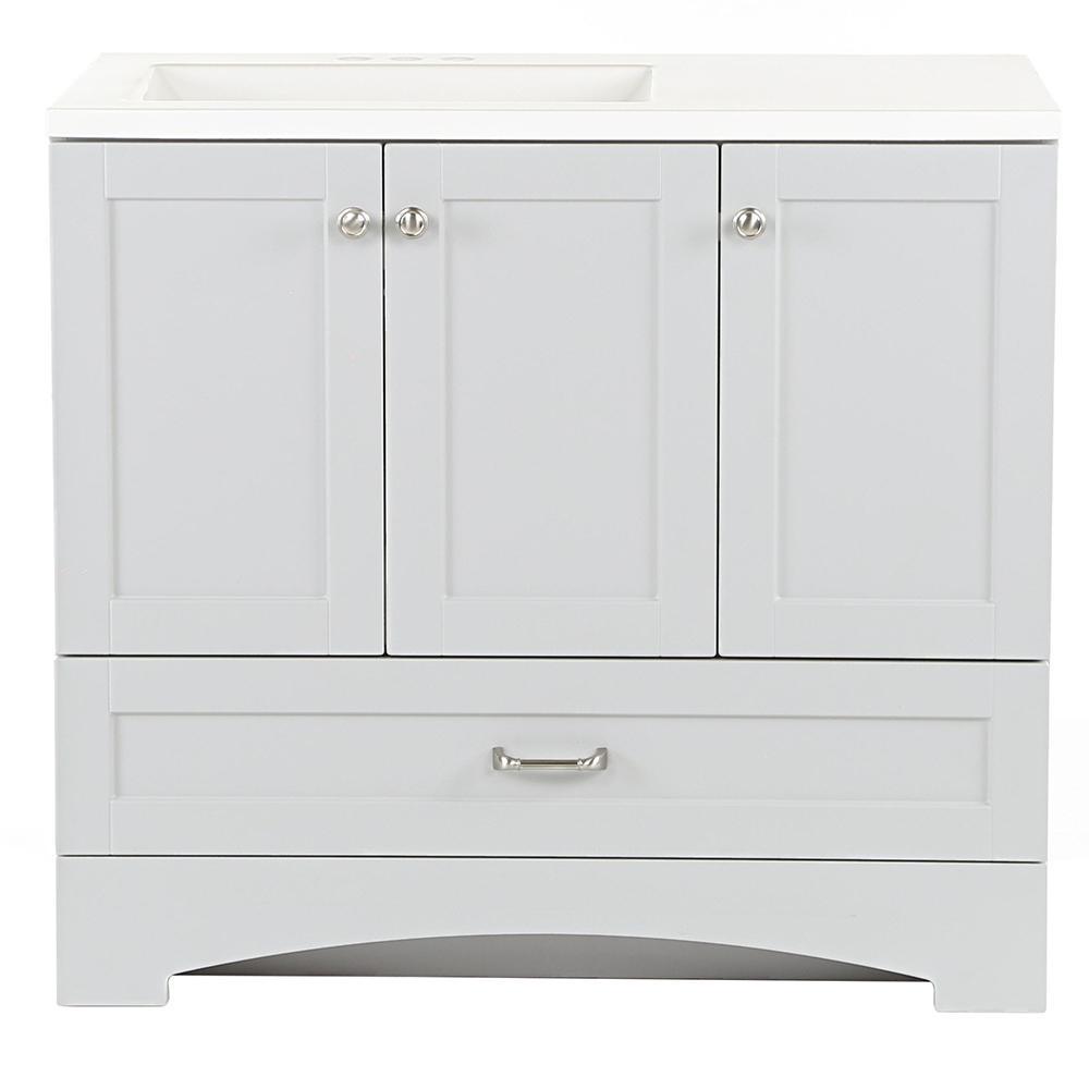 Lancaster 30 in. W Bath Vanity in White with Cultured Marble Vanity Top in White - Super Arbor