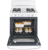 GE 30-in 4-Burner 4.8-cu ft Freestanding Gas Range (White) JGBS30DEKWW