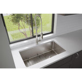Avenue Drop-in/Undermount Stainless Steel 33 in. Single Bowl Kitchen Sink with Bottom Grid - Super Arbor
