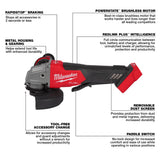 Milwaukee M18 FUEL 18V Brushless Cordless 4-1/2 in./5 in. Angle Grinder Paddle Switch Kit with (2) 5.0Ah Batteries