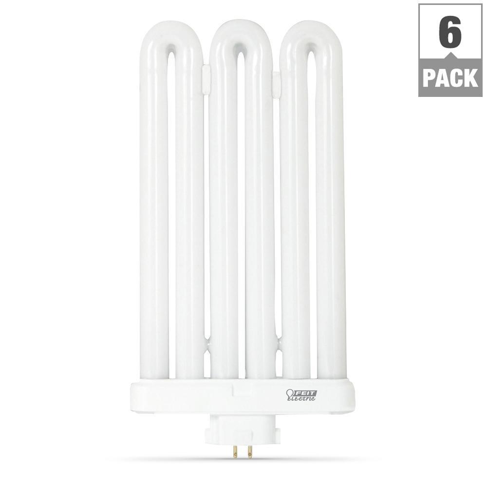 65-Watt Equivalent PL CFLNI Triple Tube 4-Pin Plug-in GX10 Base Daylight Compact Flurorescent CFL Light Bulb (6-Pack) - Super Arbor