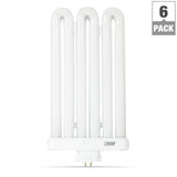 65-Watt Equivalent PL CFLNI Triple Tube 4-Pin Plug-in GX10 Base Daylight Compact Flurorescent CFL Light Bulb (6-Pack) - Super Arbor