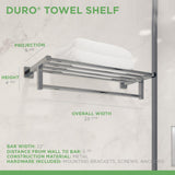 Duro 22 in. Wall-Mounted Towel Shelf with Bar in Polished Chrome - Super Arbor