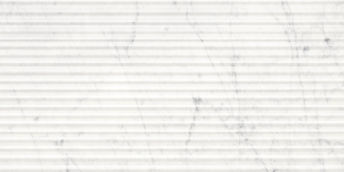 Satori Eterna Bianco Curva 12-in x 24-in Honed Natural stone Marble Fluted Floor and Wall Tile product image