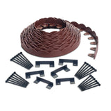 ProFlex 20 ft. Brown Scalloped Woodgrain Plastic No-Dig Edging Kit - Super Arbor