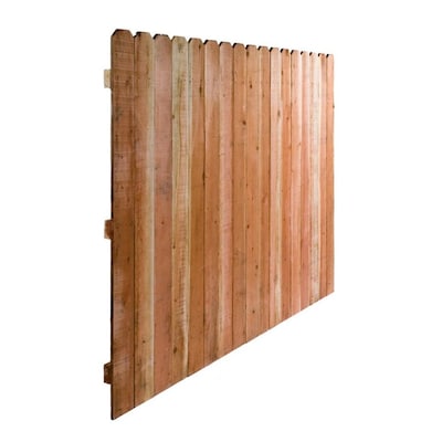 6-ft H x 8-ft W Natural Redwood Dog Ear Wood Fence Panel