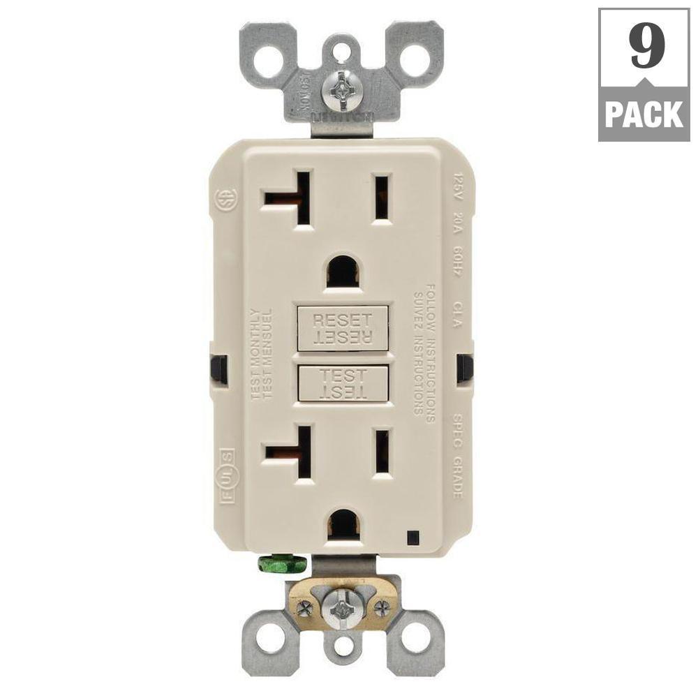 20 Amp Self-Test SmartlockPro Slim Duplex GFCI Outlet, Ivory - Super Arbor
